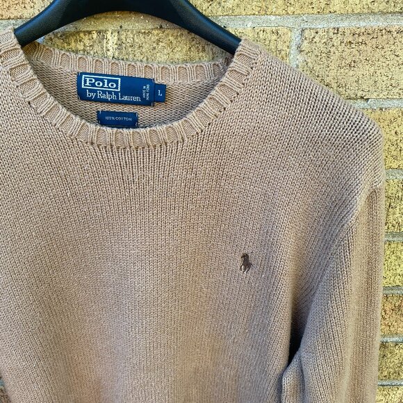 Vintage 90s Polo Ralph Lauren Knit Cotton Sweater Large - Picture 1 of 6